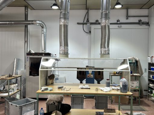 INSTALACIÓN DE ASPIRACIÓN GASES DE COLA EN EMPRESA DE CALZADO MAGNANNI